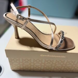 Alexis Rose Gold Strappy Jeweled Heel Sandal